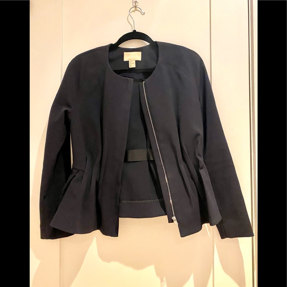 Navy peblum blazer new